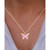 Enamel Ombré Butterfly 18" Pendant Necklace in 14k Gold