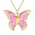 Enamel Ombré Butterfly 18" Pendant Necklace in 14k Gold