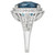 EFFY® London Blue Topaz (12-1/3 ct. t.w.) & Diamond (1-1/5 ct. t.w.) Halo Statement Ring in 14k White Gold