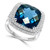 EFFY® London Blue Topaz (12-1/3 ct. t.w.) & Diamond (1-1/5 ct. t.w.) Halo Statement Ring in 14k White Gold