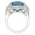 EFFY® London Blue Topaz (12-1/3 ct. t.w.) & Diamond (1-1/5 ct. t.w.) Halo Statement Ring in 14k White Gold