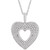 Diamond Multi-Row Heart Pendant Necklace (1/2 ct. t.w.) in 14k White Gold, 18" + 2" extender