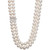 White Cultured Freshwater Pearl (8-1/2mm) and Cubic Zirconia Double Strand Necklace