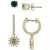 2-Pc. Set London Blue Topaz (1/3 ct. t.w.) & Lab-Created White Sapphire (3/8 ct. t.w.) Stud and Dangle Hoop Earrings in 14k Gold-Plated Sterling Silver