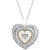 Diamond Accent Two-Tone Heart Pendant Necklace in Sterling Silver and 10k Gold