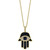 EFFY® Diamond (1/2 ct. t.w.) & Sapphire (1/20 ct. t.w.) Hamsa Hand 18" Pendant Necklace in 14k Gold