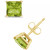 Princess-cut Gemstone Stud Earrings in 14K Yellow Gold