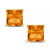 Princess-cut Gemstone Stud Earrings in 14K Yellow Gold