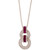 EFFY® Ruby (5/8 ct. t.w.) & Diamond (1/2 ct. t.w.) 18" Pendant Necklace in 14k Rose Gold