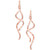 Twisty Bar Drop Earrings in 14k Rose Gold