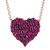 Passion Ruby Heart Cluster 17-1/2" Pendant Necklace (3/4 ct. t.w.) in 14k Rose Gold