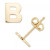 Initial Stud Earrings in 10k Gold