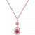 Ruby (1-1/4 ct. t.w.) and Diamond (1/3 ct. t.w.) Pendant Necklace in 14k Rose Gold (Also Available In Tanzanite)