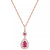 Ruby (1-1/4 ct. t.w.) and Diamond (1/3 ct. t.w.) Pendant Necklace in 14k Rose Gold (Also Available In Tanzanite)
