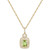 Peridot (7/8 ct. t.w.) & Lab-Created White Sapphire (1/3 ct. t.w.) Halo 18" Pendant Necklace in 14k Gold-Plated Sterling Silver