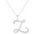 Diamond Fancy Initial 18" Pendant Necklace (1/10 ct. t.w.) in Sterling Silver