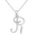Diamond Fancy Initial 18" Pendant Necklace (1/10 ct. t.w.) in Sterling Silver