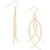 Polished & Textured Curved Bar Drop Earrings in 10k Gold