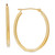 Polished Oval Tube Hoop Earrings in 10k Gold, 1 inch