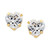 Cubic Zirconia Heart Stud Earrings in 14k Gold