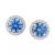 Cubic Zirconia Halo Stud Earrings in Sterling Silver