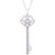 Diamond Accent Two-Tone Key Pendant Necklace in Sterling Silver & 10k Gold
