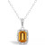 Gemstone and Diamond Accent Pendant Necklace in Sterling Silver