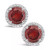 Round-cut Gemstone and Diamond (1/6 ct. t.w.) Stud Earrings in Sterling Silver