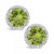 Round-cut Gemstone and Diamond (1/6 ct. t.w.) Stud Earrings in Sterling Silver