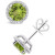 Round-cut Gemstone and Diamond (1/6 ct. t.w.) Stud Earrings in Sterling Silver