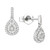 Diamond Baguette & Round Teardrop Cluster Drop Earrings (1/4 ct. t.w.) in Sterling Silver