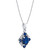 Sapphire (1-3/8 ct. t.w.) & Diamond (1/10 ct. t.w.) Oval Halo 18" Pendant Necklace in 10k White Gold