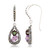 Marcasite, Amethyst ( 9/10 ct. t.w.) and Abalone (1-9/10 ct. t.w.)  Teardrop Wire  Earrings in Sterling Silver
