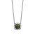 Multi Colored Cubic Zirconia Cushion Shape Pendant Necklace in Sterling Silver