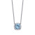 Multi Colored Cubic Zirconia Cushion Shape Pendant Necklace in Sterling Silver