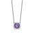 Multi Colored Cubic Zirconia Cushion Shape Pendant Necklace in Sterling Silver