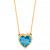 Gemstone Bezel Heart 18" Pendant Necklace in 10k Gold