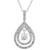 Diamond Double Teardrop Orbital Pendant Necklace (3/4 ct. t.w.) in 10k White Gold, 16" + 2" extender