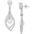 Cultured Freshwater Pearl (9 x 7mm) & Cubic Zirconia Orbital Drop Earrings in Sterling Silver