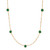 Lab-Created Emerald Station Figaro Collar Necklace (1-1/5 ct. t.w.) in 14k Gold-Plated Sterling Silver, 16" + 2" extender