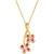 Passion Ruby (1-5/8 ct. t.w.) & Nude Diamond (1/10 ct. t.w.) Double Flower Adjustable 20" Pendant Necklace in 14k Gold