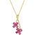 Passion Ruby (1-5/8 ct. t.w.) & Nude Diamond (1/10 ct. t.w.) Double Flower Adjustable 20" Pendant Necklace in 14k Gold