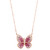 EFFY® Pink Sapphire (1-1/8 ct. t.w.), Ruby (3/4 ct. t.w.) & Diamond (1/3 ct. t.w.) Butterfly 18" Pendant Necklace in 14k Rose Gold