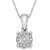 Diamond Cluster Pendant Necklace in Sterling Silver (1/10 ct. t.w.)