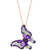 EFFY® Amethyst (1-3/4 ct. t.w.) & Diamond (1/3 ct. t.w.) Butterfly 18" Pendant Necklace in 14k Rose Gold