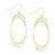 Two-Tone Oval Hoop Earrings in 14k Gold