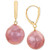 Cultured Pink Ming Pearl (12-14mm) Drop Earrings in 14k Gold