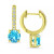 Colored Cubic Zirconia Huggie Hoop Earrings in Sterling Silver or 18k Gold over Silver (Also Available in Lab Created Opal)
