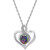 Birthstone Gemstone & Diamond Accent Heart Pendant Necklace in Sterling Silver