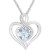 Birthstone Gemstone & Diamond Accent Heart Pendant Necklace in Sterling Silver